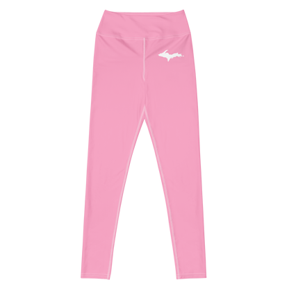 Michigan Upper Peninsula Yoga Leggings (w/ UP Outline) | '67 Caddie Pink