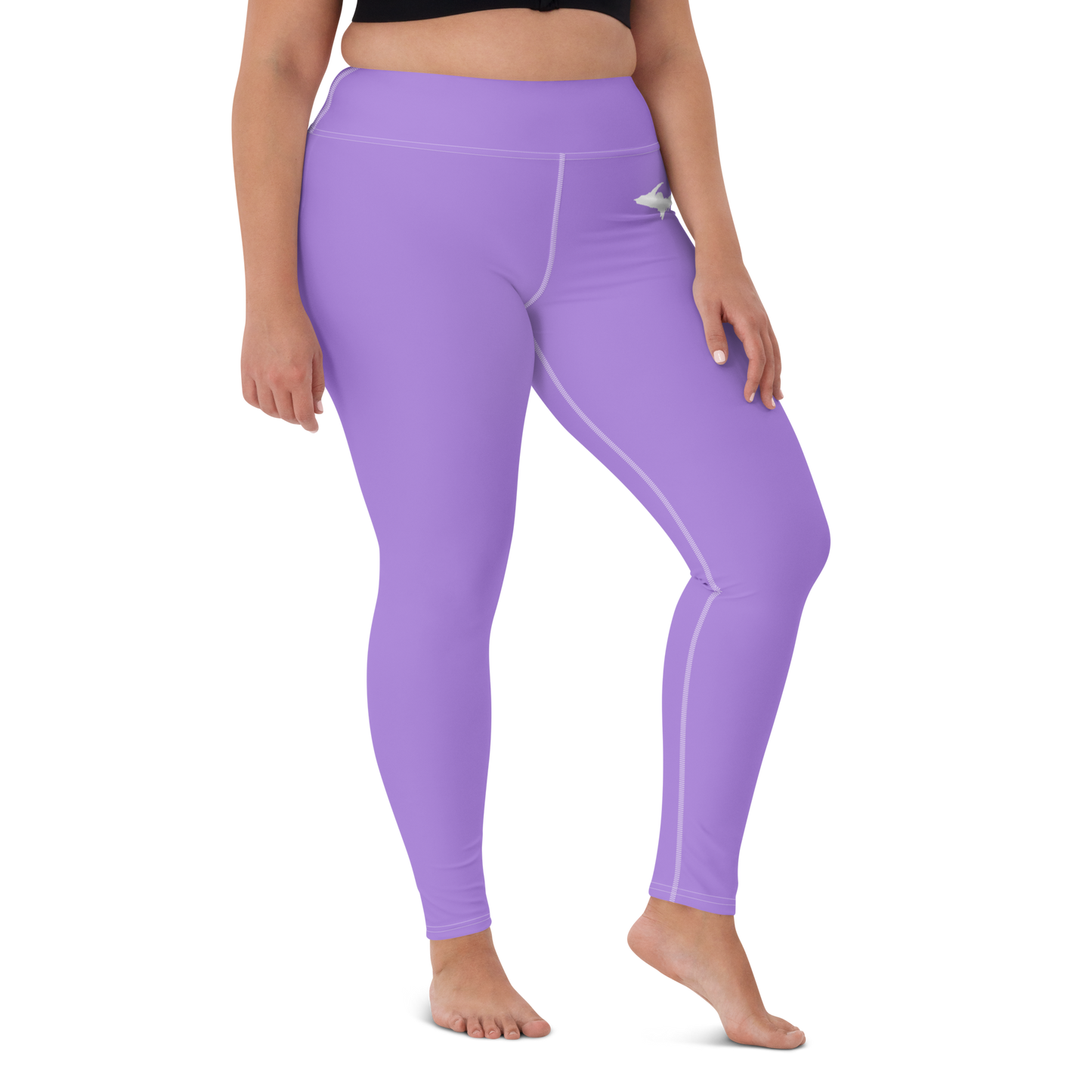 Michigan Upper Peninsula Yoga Leggings (w/ UP Outline) | Lavender