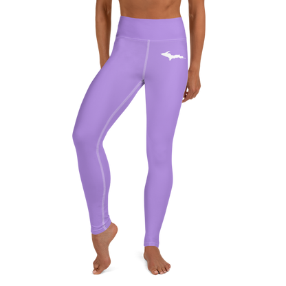 Michigan Upper Peninsula Yoga Leggings (w/ UP Outline) | Lavender