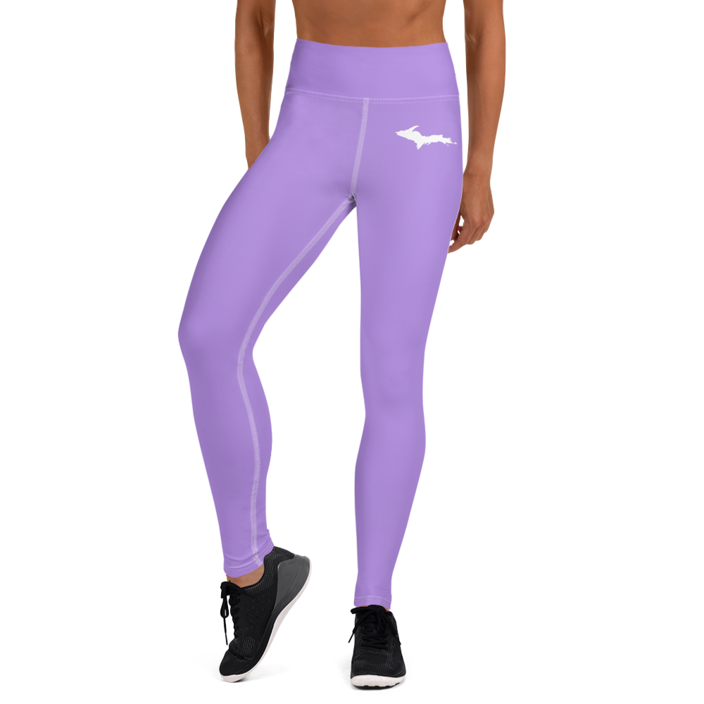 Michigan Upper Peninsula Yoga Leggings (w/ UP Outline) | Lavender