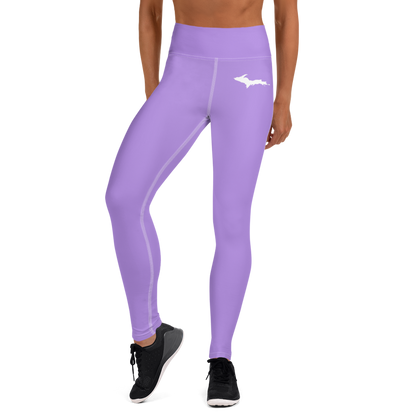 Michigan Upper Peninsula Yoga Leggings (w/ UP Outline) | Lavender