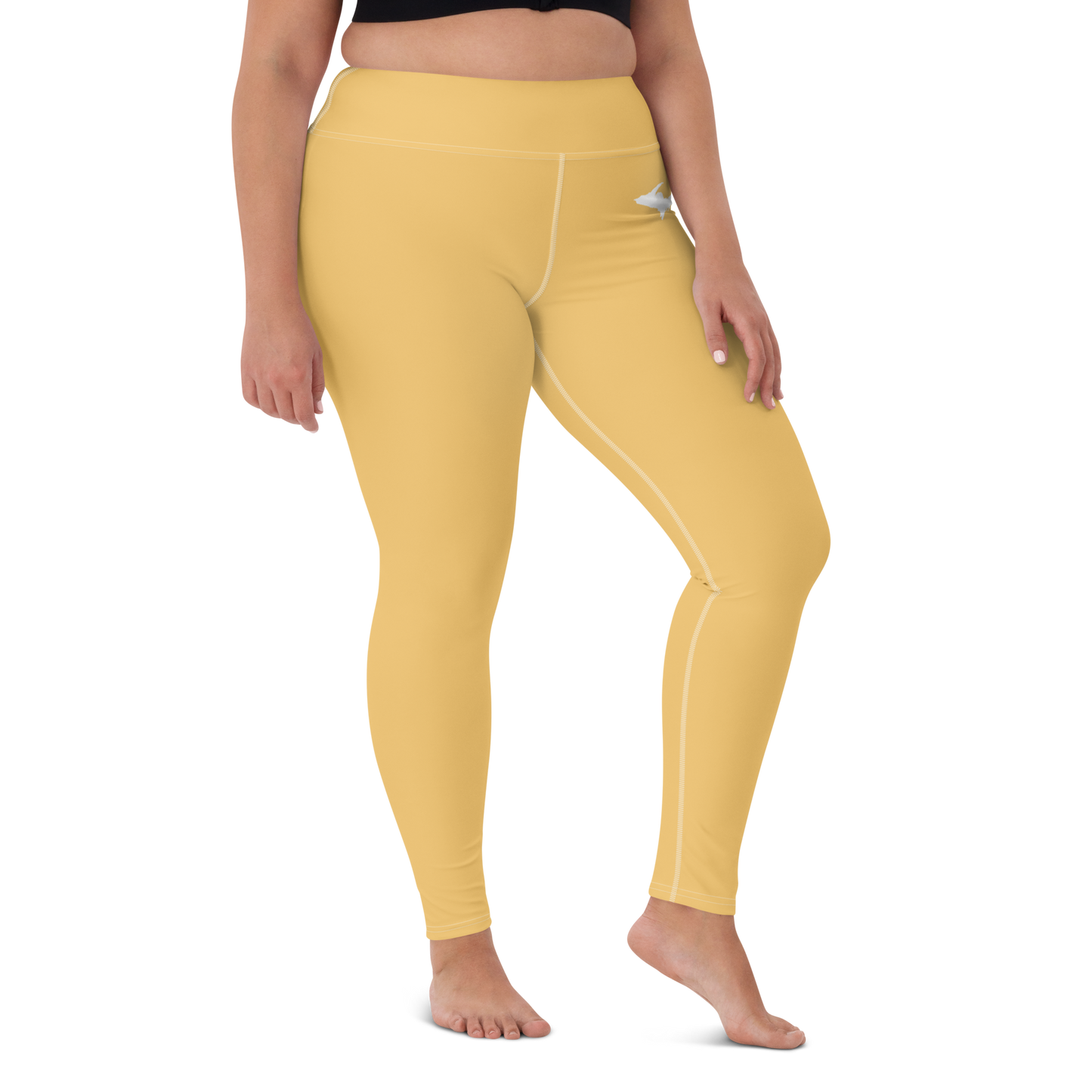 Michigan Upper Peninsula Yoga Leggings (w/ UP Outline) | Citrine