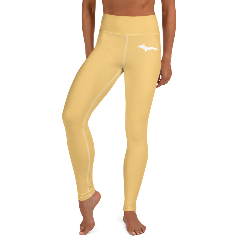 Michigan Upper Peninsula Yoga Leggings (w/ UP Outline) | Citrine