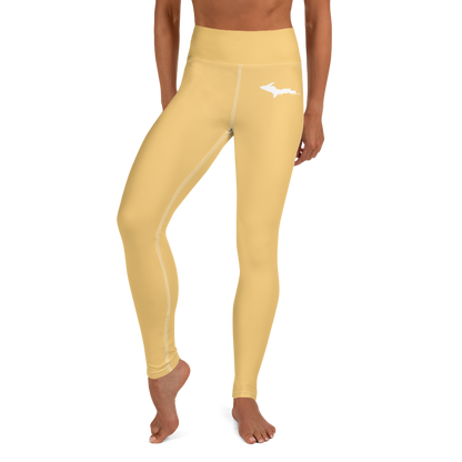 Michigan Upper Peninsula Yoga Leggings (w/ UP Outline) | Citrine