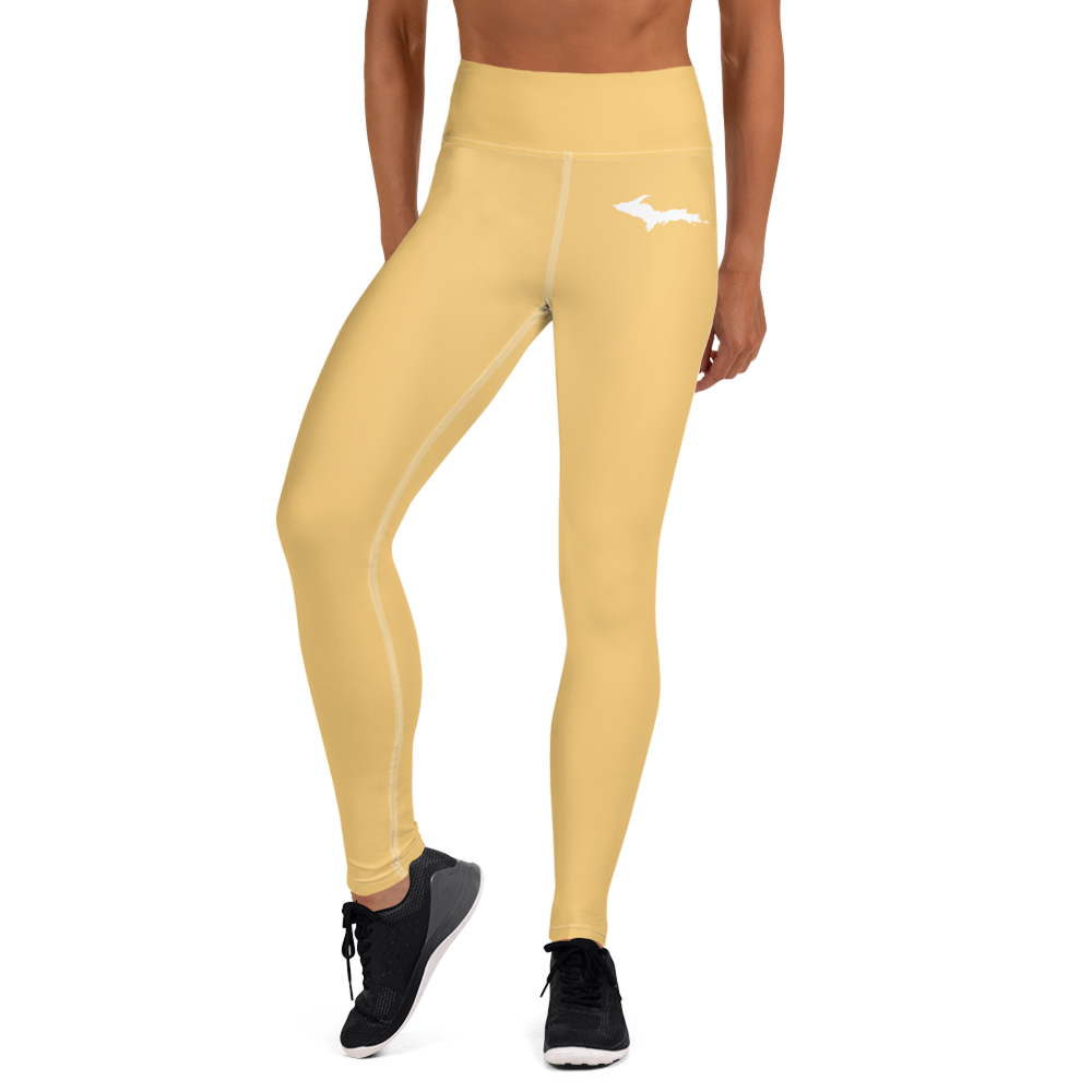 Michigan Upper Peninsula Yoga Leggings (w/ UP Outline) | Citrine