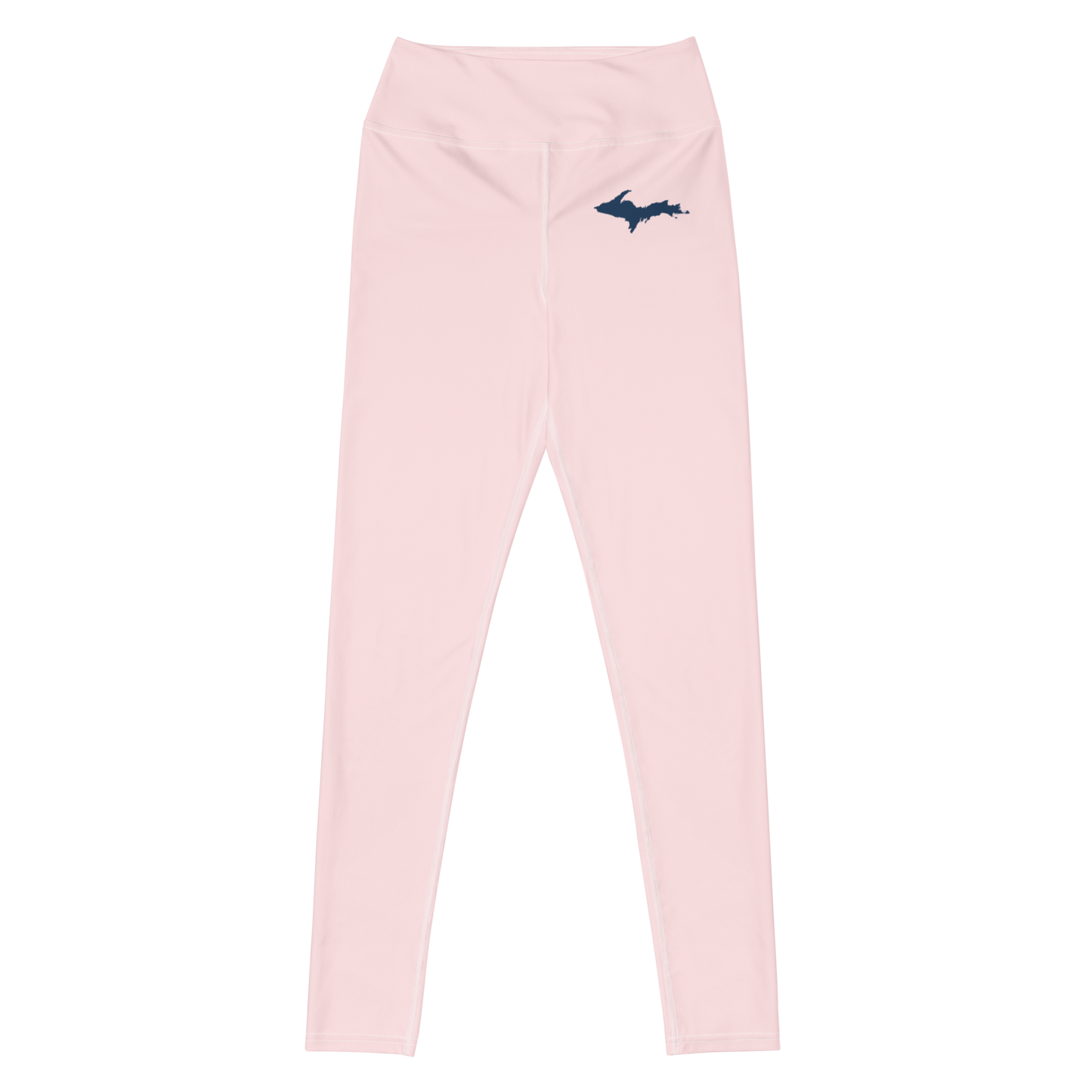 Michigan Upper Peninsula Yoga Leggings (w/ UP Outline) | Pale Pink