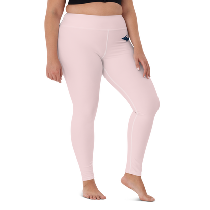 Michigan Upper Peninsula Yoga Leggings (w/ UP Outline) | Pale Pink