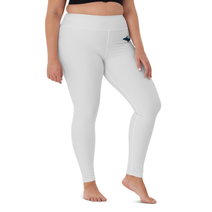 Michigan Upper Peninsula Yoga Leggings (w/ UP Outline) | Birch Bark White