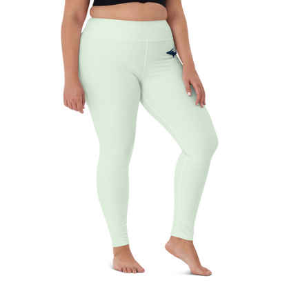 Michigan Upper Peninsula Yoga Leggings (w/ UP Outline) | Dew Green