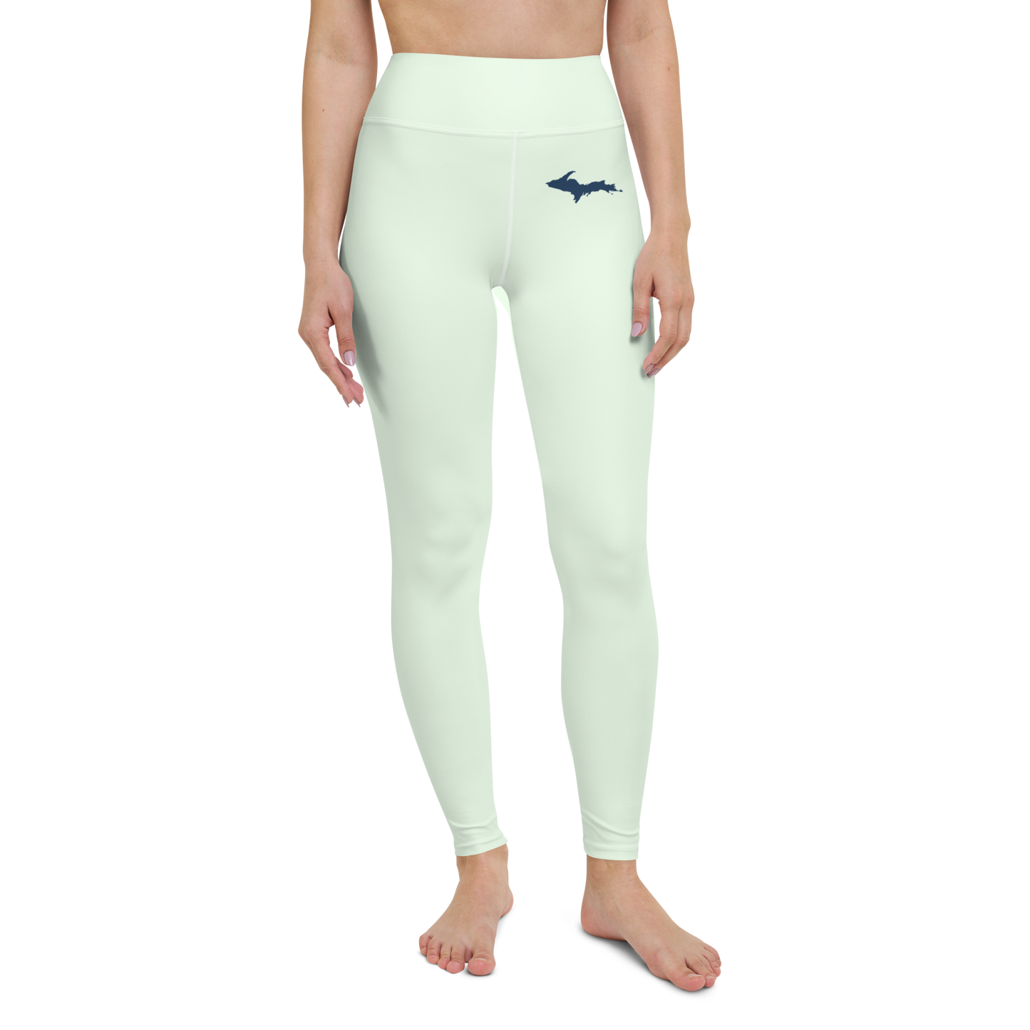 Michigan Upper Peninsula Yoga Leggings (w/ UP Outline) | Dew Green