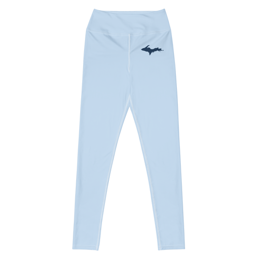 Michigan Upper Peninsula Yoga Leggings (w/ UP Outline) | Light Blue