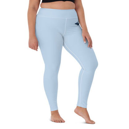 Michigan Upper Peninsula Yoga Leggings (w/ UP Outline) | Light Blue