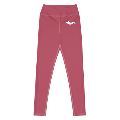 Michigan Upper Peninsula Yoga Leggings (w/ UP Outline) | Popstar Pink