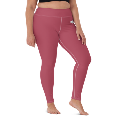 Michigan Upper Peninsula Yoga Leggings (w/ UP Outline) | Popstar Pink