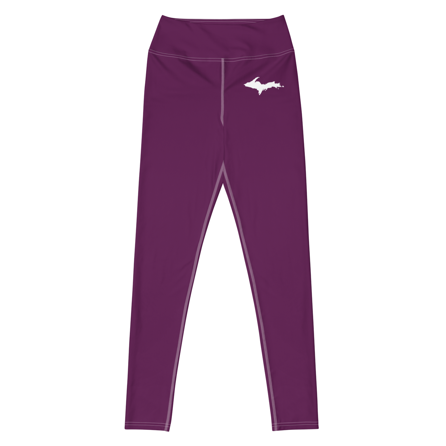 Michigan Upper Peninsula Yoga Leggings (w/ UP Outline) | Tyrian Purple