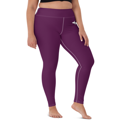 Michigan Upper Peninsula Yoga Leggings (w/ UP Outline) | Tyrian Purple