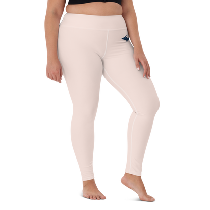 Michigan Upper Peninsula Yoga Leggings (w/ UP Outline) | Champagne Pink