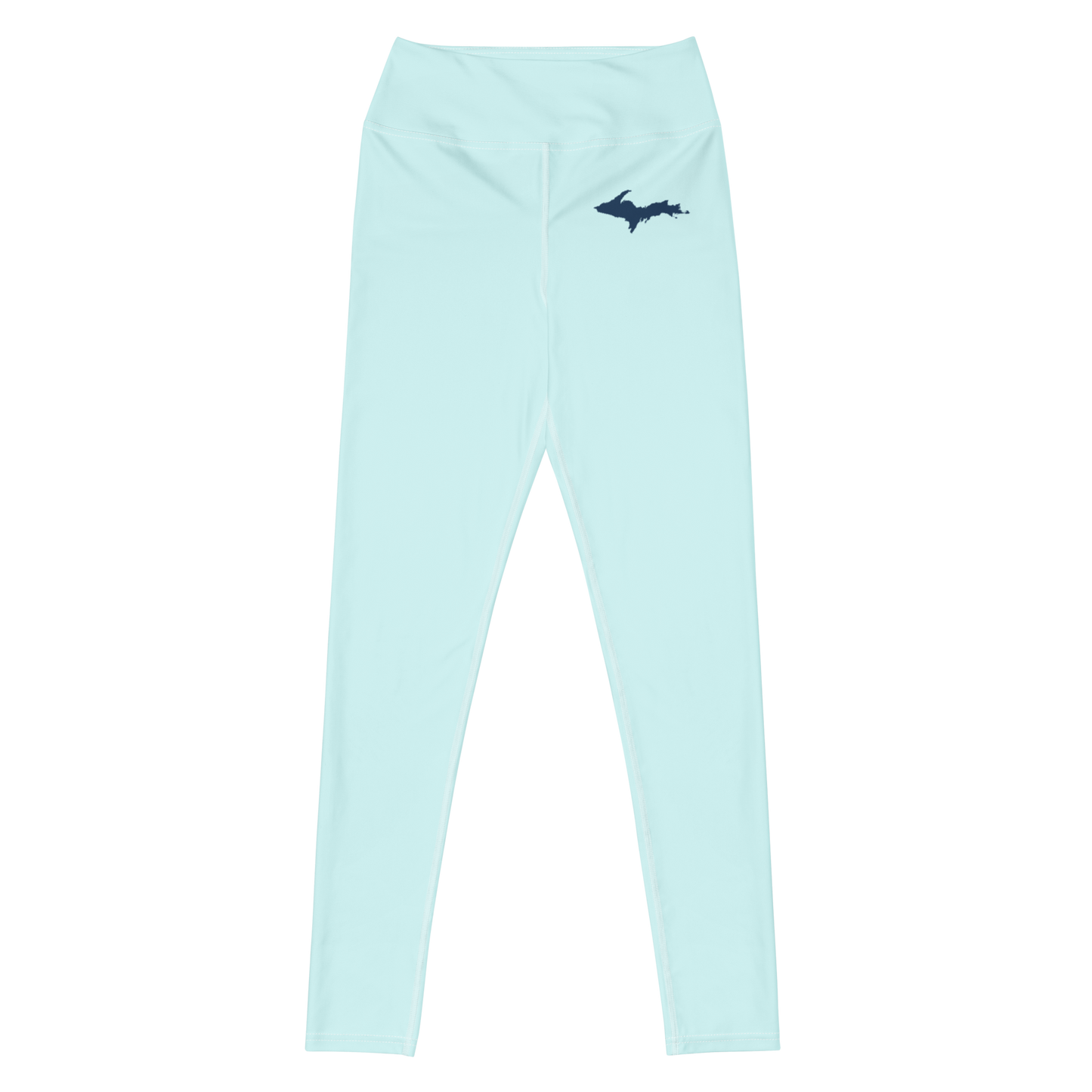 Michigan Upper Peninsula Yoga Leggings (w/ UP Outline) | Cyan