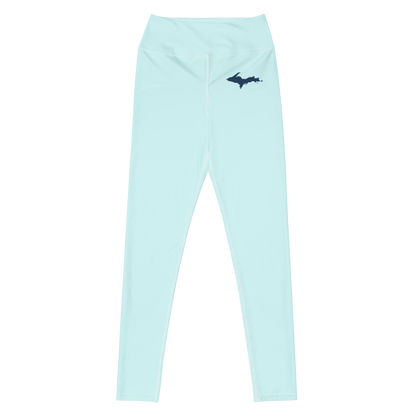 Michigan Upper Peninsula Yoga Leggings (w/ UP Outline) | Cyan