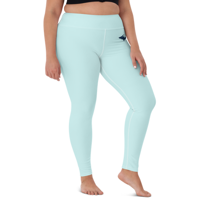 Michigan Upper Peninsula Yoga Leggings (w/ UP Outline) | Cyan