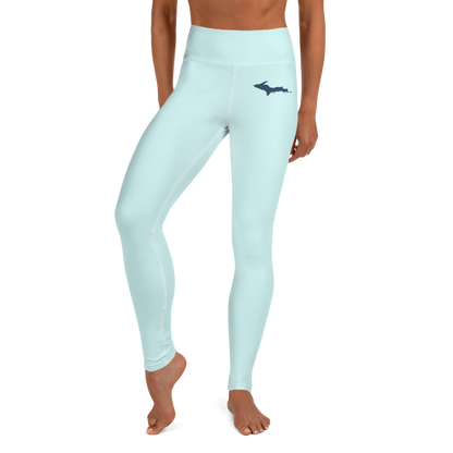 Michigan Upper Peninsula Yoga Leggings (w/ UP Outline) | Cyan