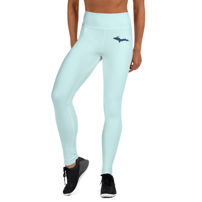 Michigan Upper Peninsula Yoga Leggings (w/ UP Outline) | Cyan