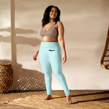 Michigan Upper Peninsula Yoga Leggings (w/ UP Outline) | Cyan