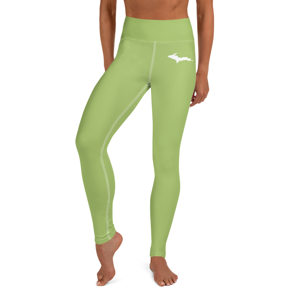 Michigan Upper Peninsula Yoga Leggings (w/ UP Outline) | Gooseberry Green