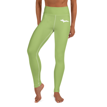 Michigan Upper Peninsula Yoga Leggings (w/ UP Outline) | Gooseberry Green