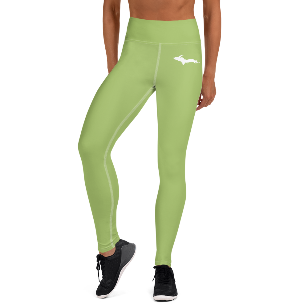 Michigan Upper Peninsula Yoga Leggings (w/ UP Outline) | Gooseberry Green