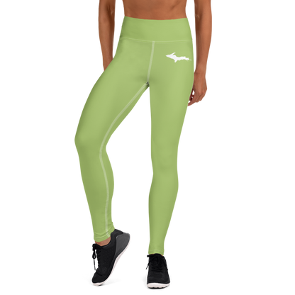 Michigan Upper Peninsula Yoga Leggings (w/ UP Outline) | Gooseberry Green