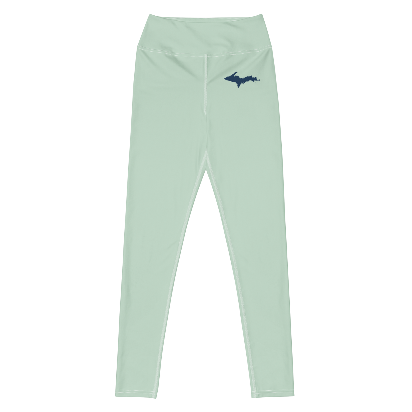 Michigan Upper Peninsula Yoga Leggings (w/ UP Outline) | Sea Green