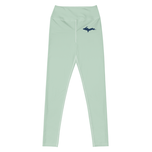 Michigan Upper Peninsula Yoga Leggings (w/ UP Outline) | Sea Green