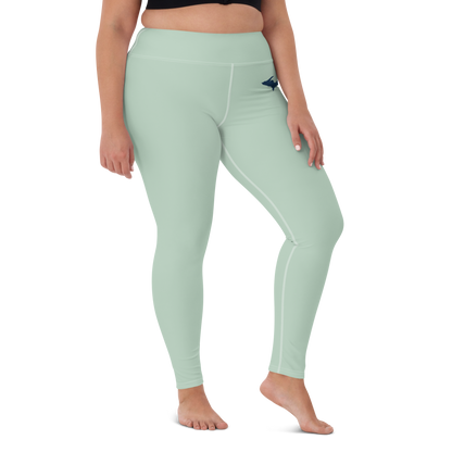 Michigan Upper Peninsula Yoga Leggings (w/ UP Outline) | Sea Green