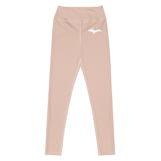 Michigan Upper Peninsula Yoga Leggings (w/ UP Outline) | Rose Gold