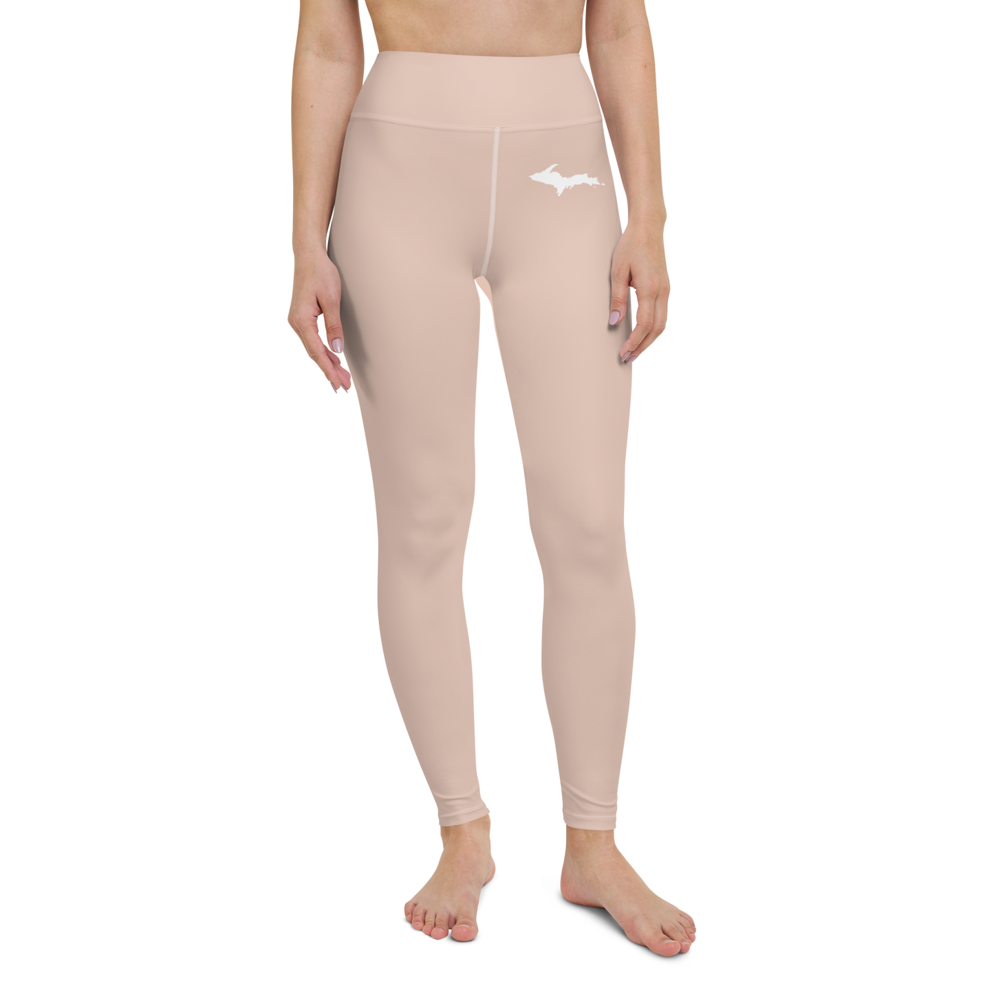 Michigan Upper Peninsula Yoga Leggings (w/ UP Outline) | Rose Gold