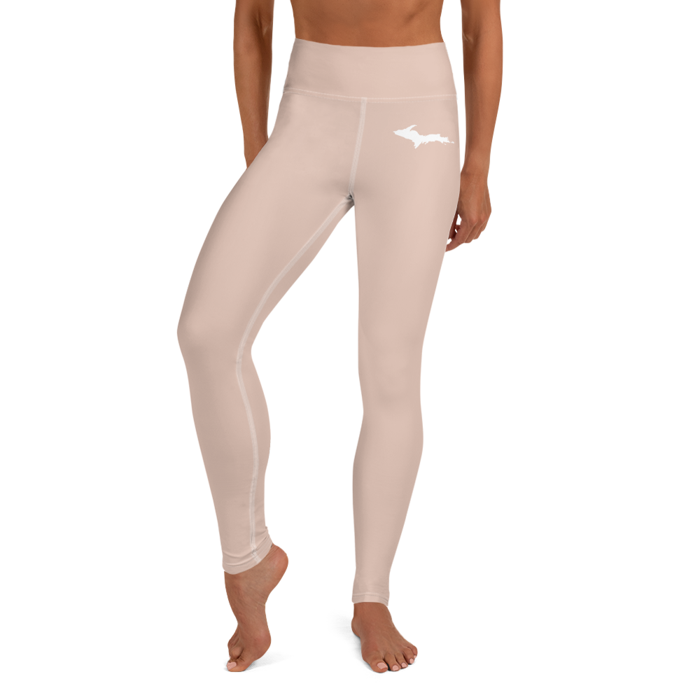 Michigan Upper Peninsula Yoga Leggings (w/ UP Outline) | Rose Gold