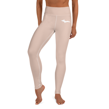 Michigan Upper Peninsula Yoga Leggings (w/ UP Outline) | Rose Gold