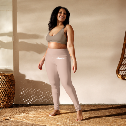 Michigan Upper Peninsula Yoga Leggings (w/ UP Outline) | Rose Gold