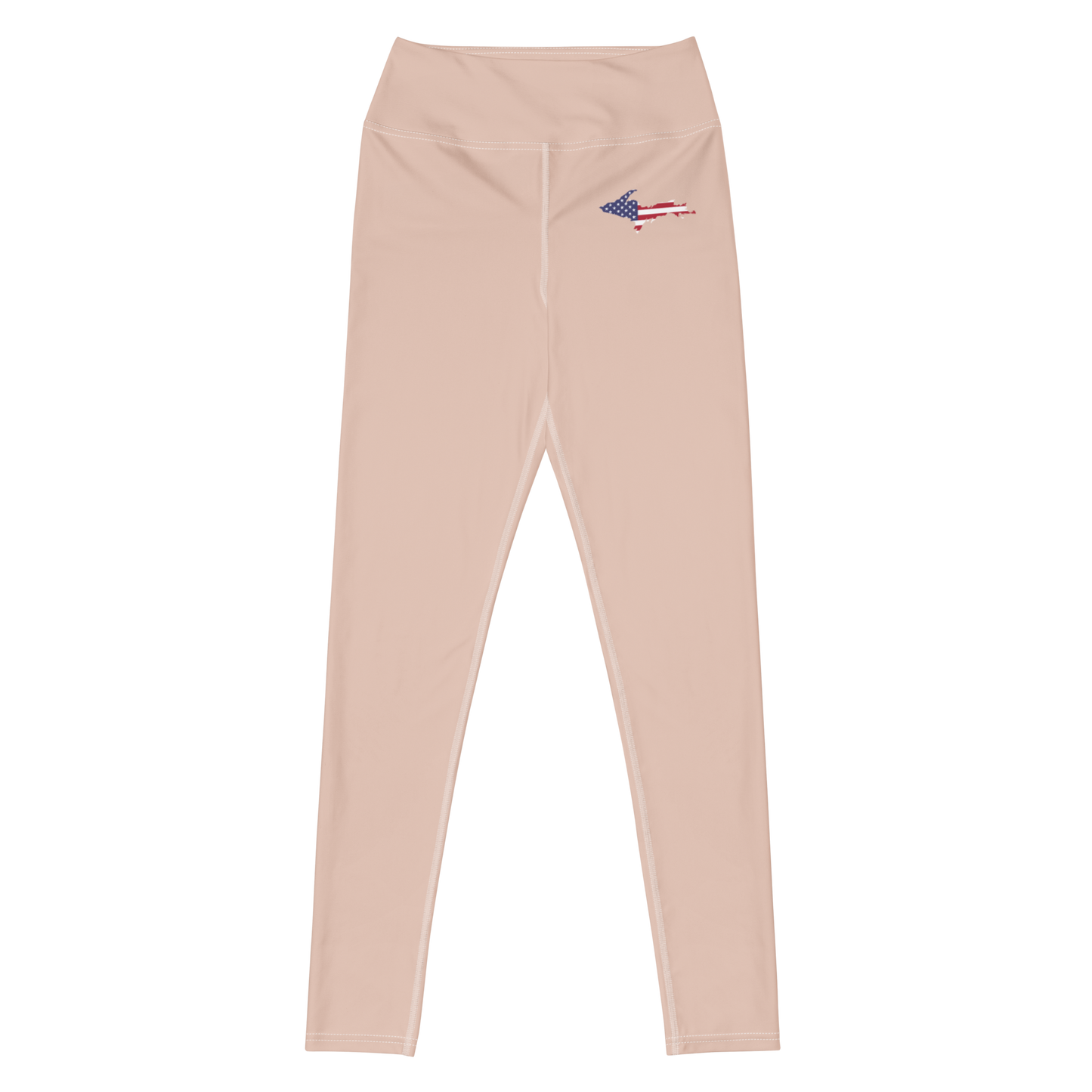 Michigan Upper Peninsula Yoga Leggings (w/ UP USA Flag) | Rose Gold