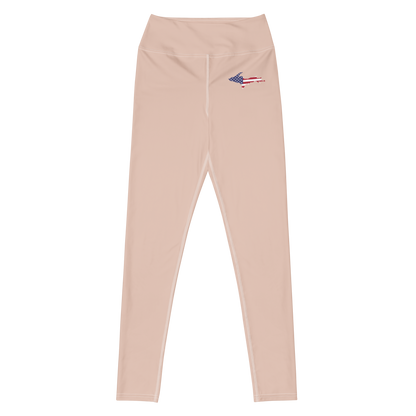 Michigan Upper Peninsula Yoga Leggings (w/ UP USA Flag) | Rose Gold