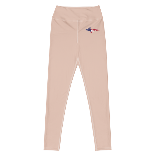 Michigan Upper Peninsula Yoga Leggings (w/ UP USA Flag) | Rose Gold