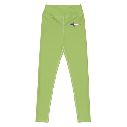 Michigan Upper Peninsula Yoga Leggings (w/ UP USA Flag) | Gooseberry Green