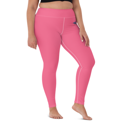 Michigan Upper Peninsula Yoga Leggings (w/ UP USA Flag) | Rhodochrosite Pink