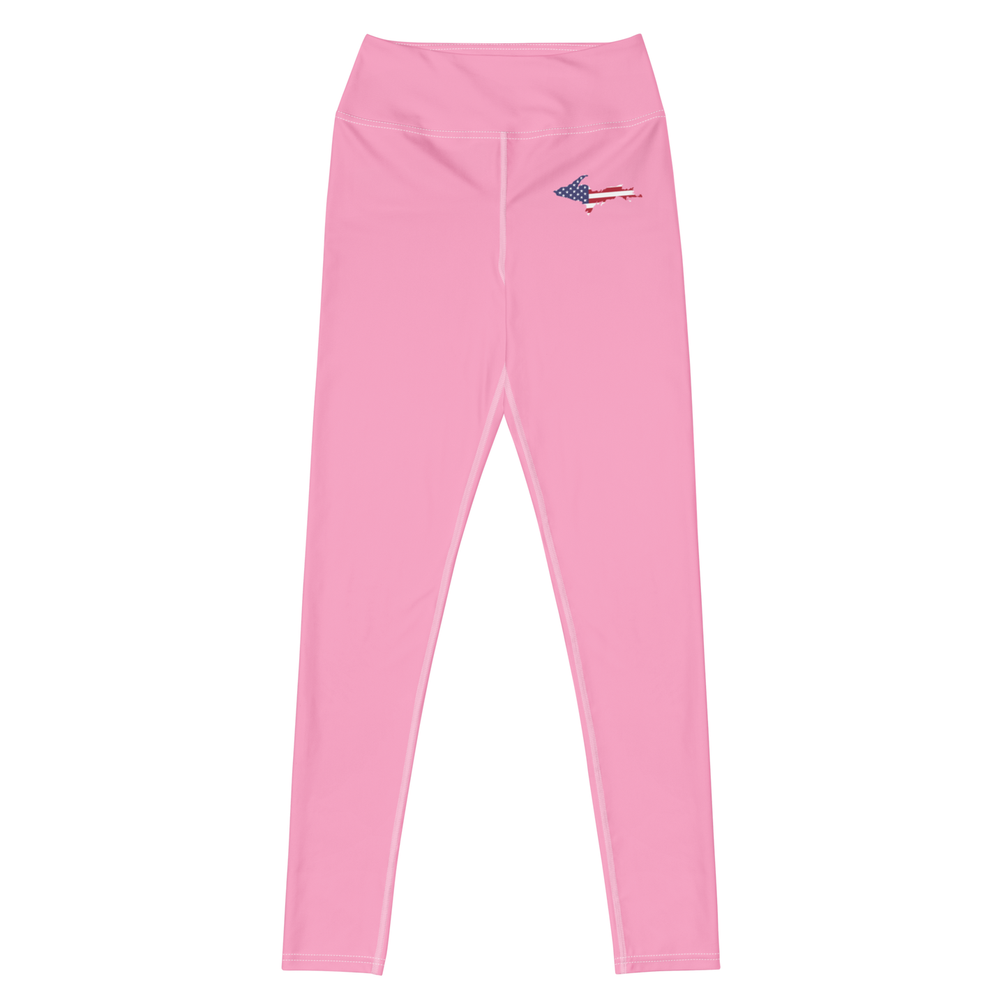 Michigan Upper Peninsula Yoga Leggings (w/ UP USA Flag) | '67 Caddie Pink