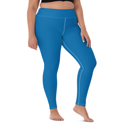 Michigan Upper Peninsula Yoga Leggings (w/ UP USA Flag) | Azure