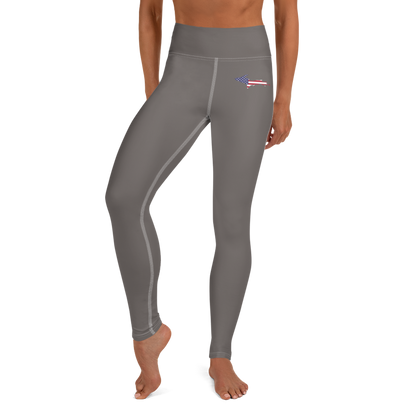 Michigan Upper Peninsula Yoga Leggings (w/ UP USA Flag) | Warren Tank Grey