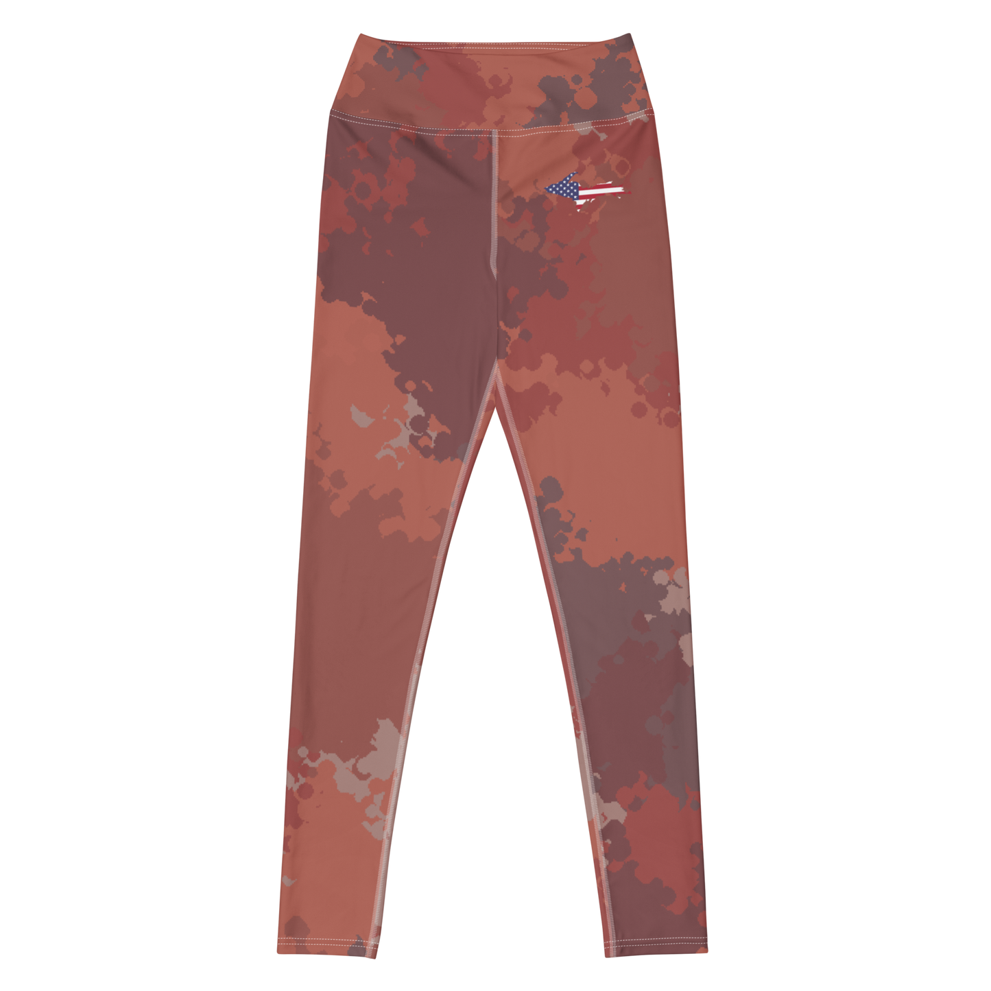 Michigan Upper Peninsula Yoga Leggings (w/ UP USA Flag) | Ore Dock Camo