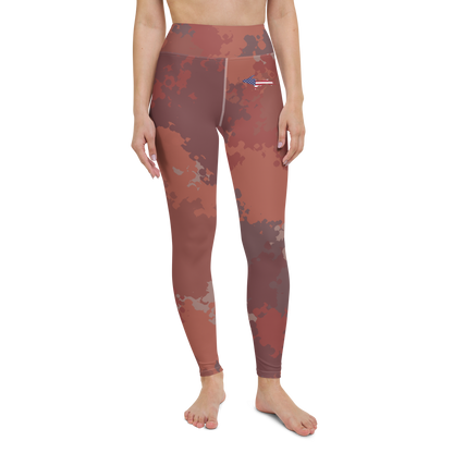 Michigan Upper Peninsula Yoga Leggings (w/ UP USA Flag) | Ore Dock Camo