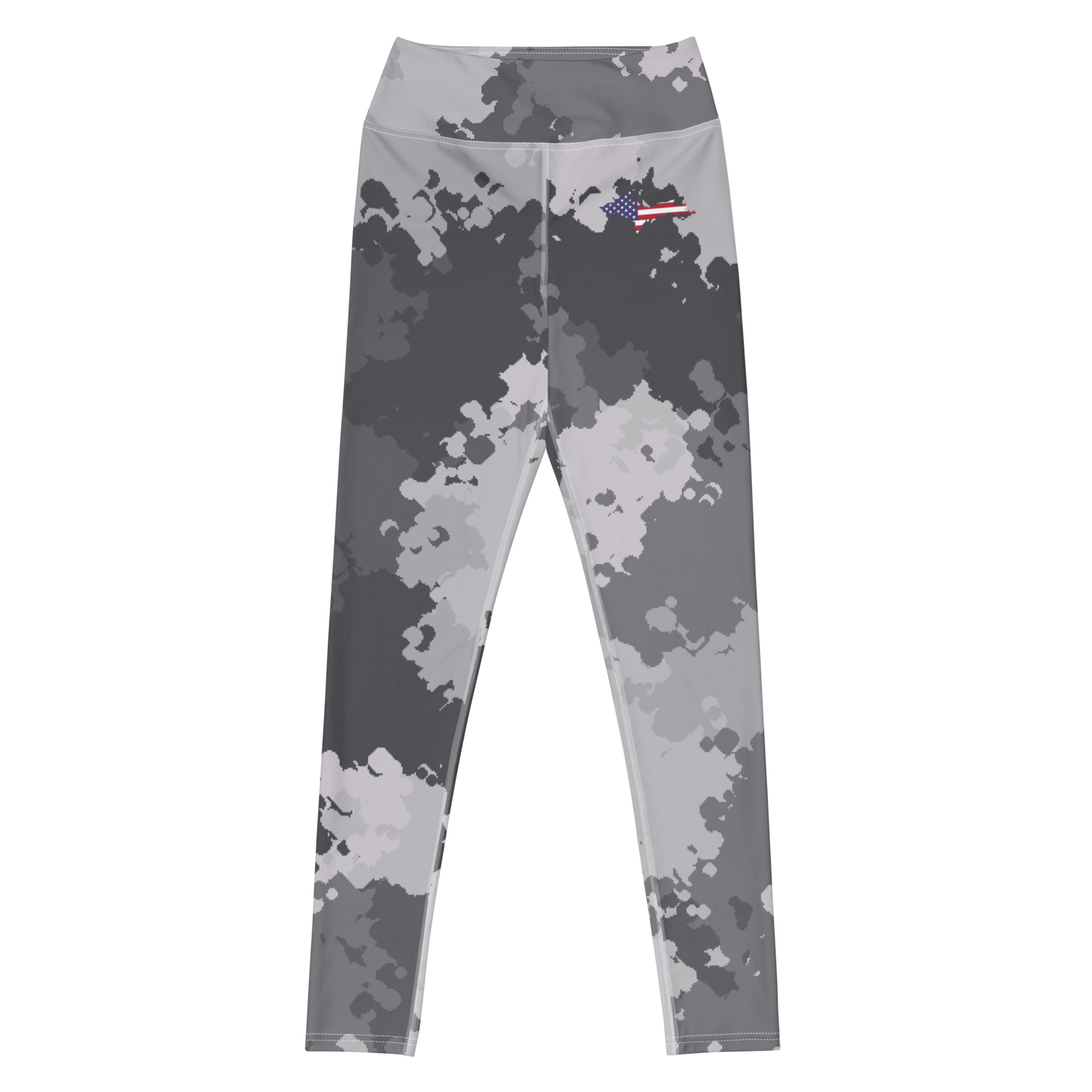 Michigan Upper Peninsula Yoga Leggings (w/ UP USA Flag) | Iron Ore Camo